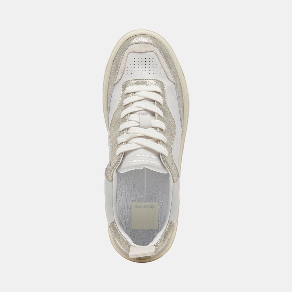Dolce Vita Adella Sneakers White Gold Leather