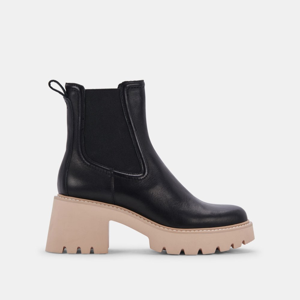 Dolce Vita Hawk H20 Wide Booties Black Leather