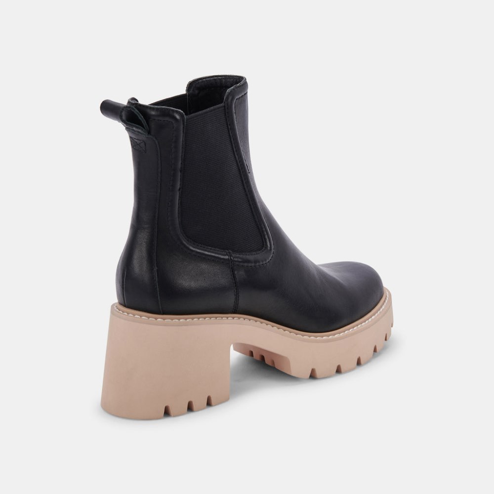 Dolce Vita Hawk H20 Wide Booties Black Leather