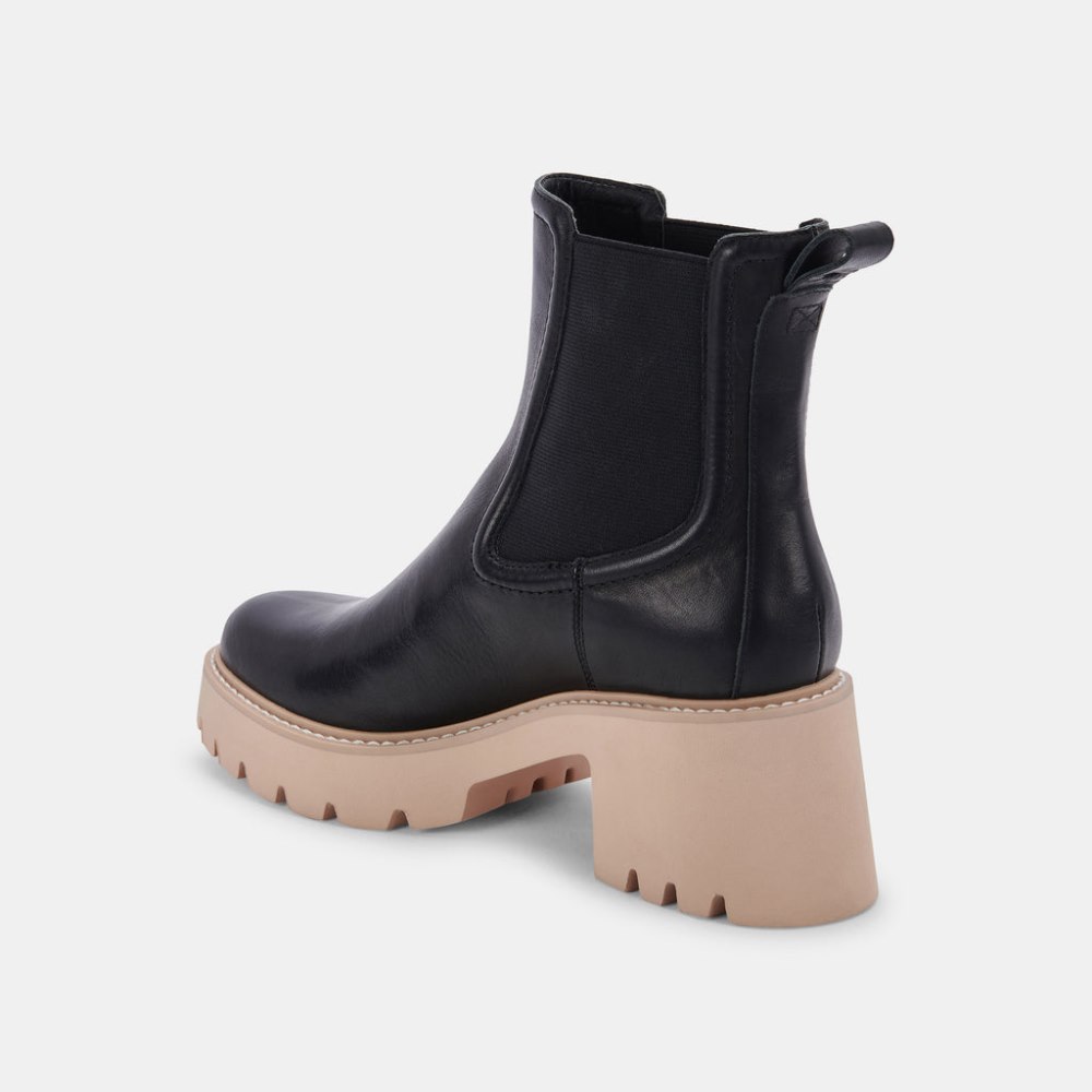 Dolce Vita Hawk H20 Wide Booties Black Leather