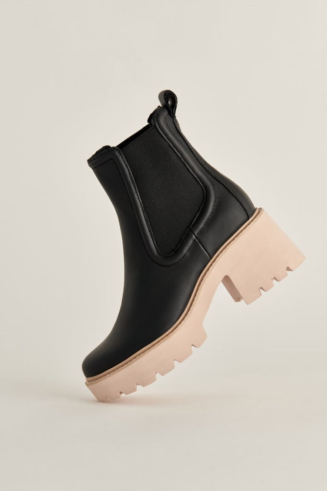 Dolce Vita Hawk H20 Wide Booties Black Leather