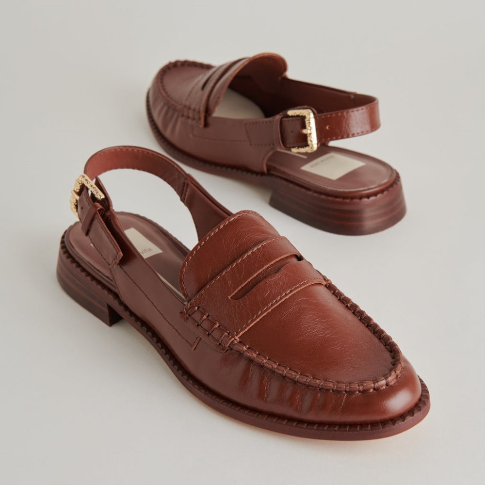 Dolce Vita Hardi Loafers Brown Crinkle Patent