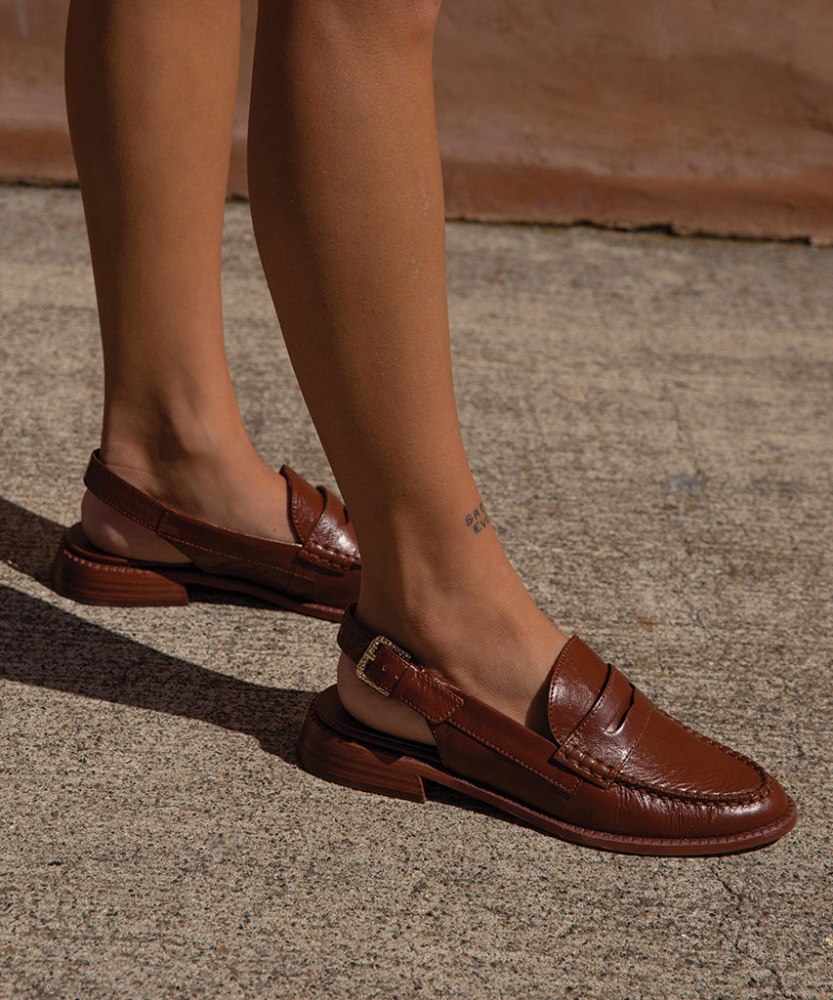 Dolce Vita Hardi Loafers Brown Crinkle Patent