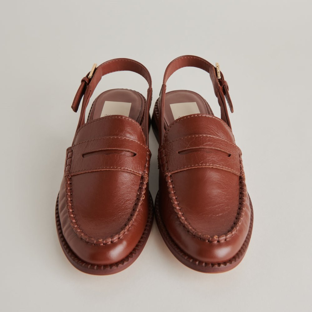 Dolce Vita Hardi Loafers Brown Crinkle Patent