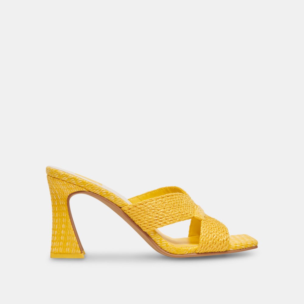 Dolce Vita Nitro Heels Yellow Raffia