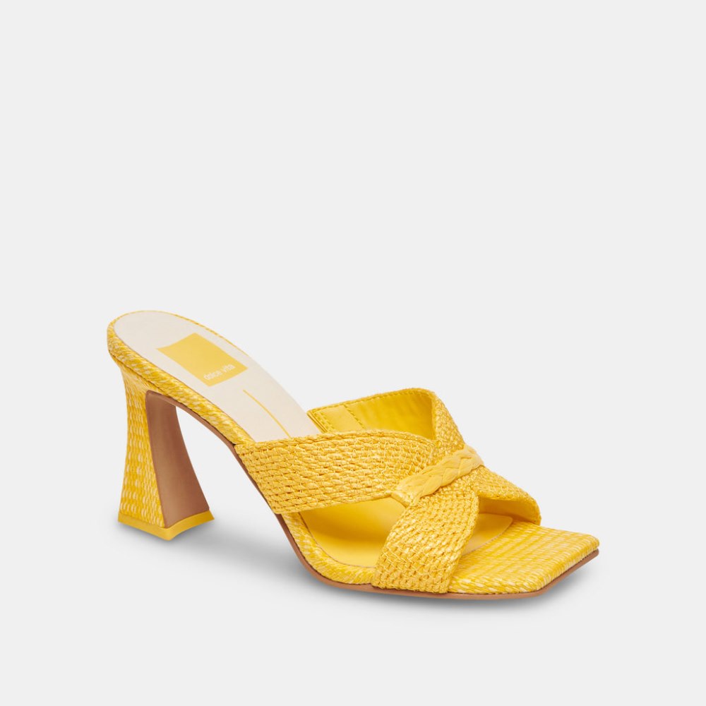 Dolce Vita Nitro Heels Yellow Raffia