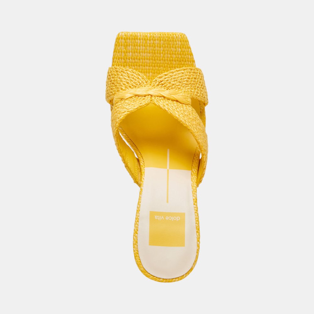 Dolce Vita Nitro Heels Yellow Raffia