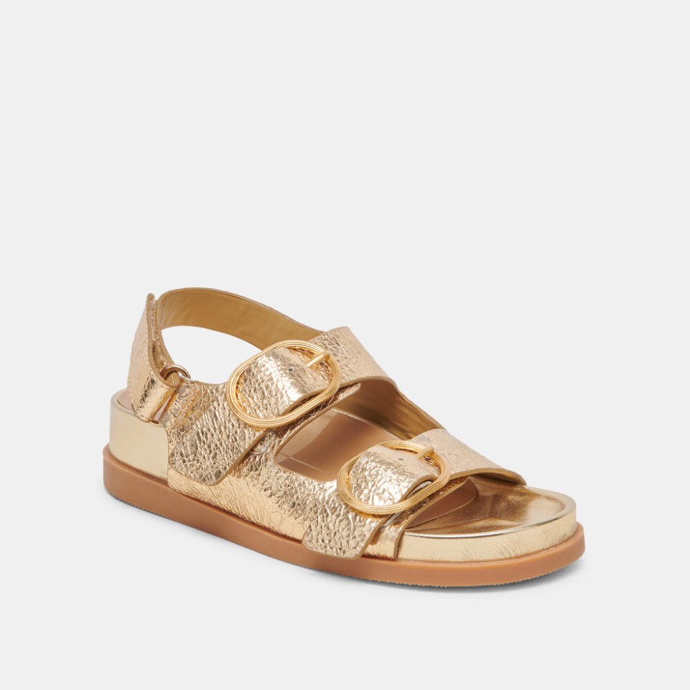 Dolce Vita Starla Sandals Gold Distressed Leather