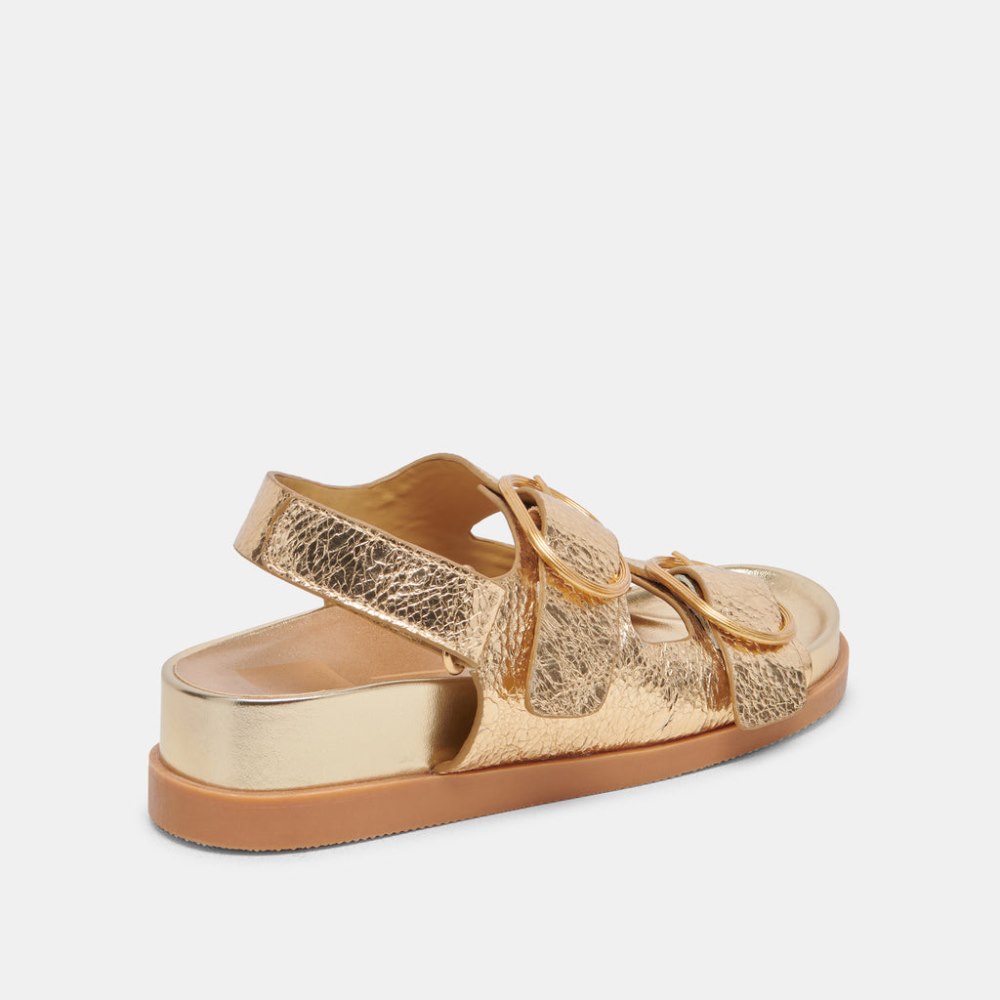 Dolce Vita Starla Sandals Gold Distressed Leather