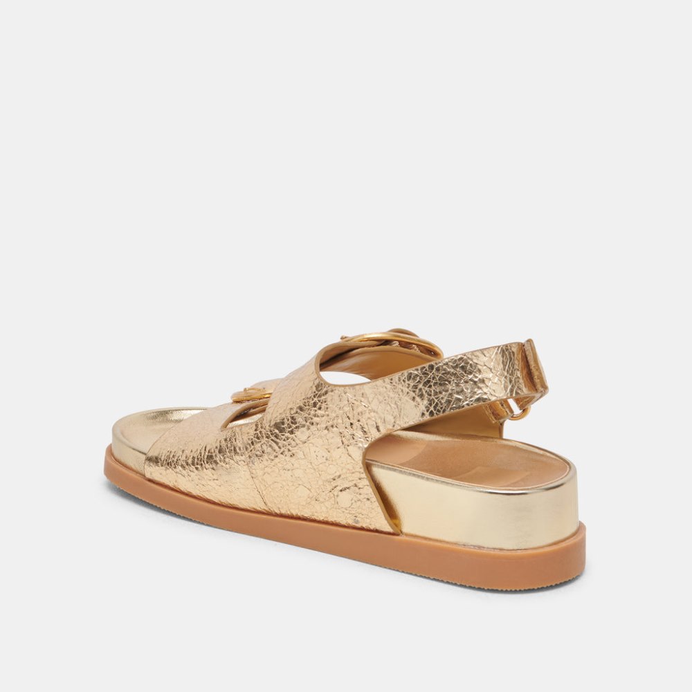 Dolce Vita Starla Sandals Gold Distressed Leather