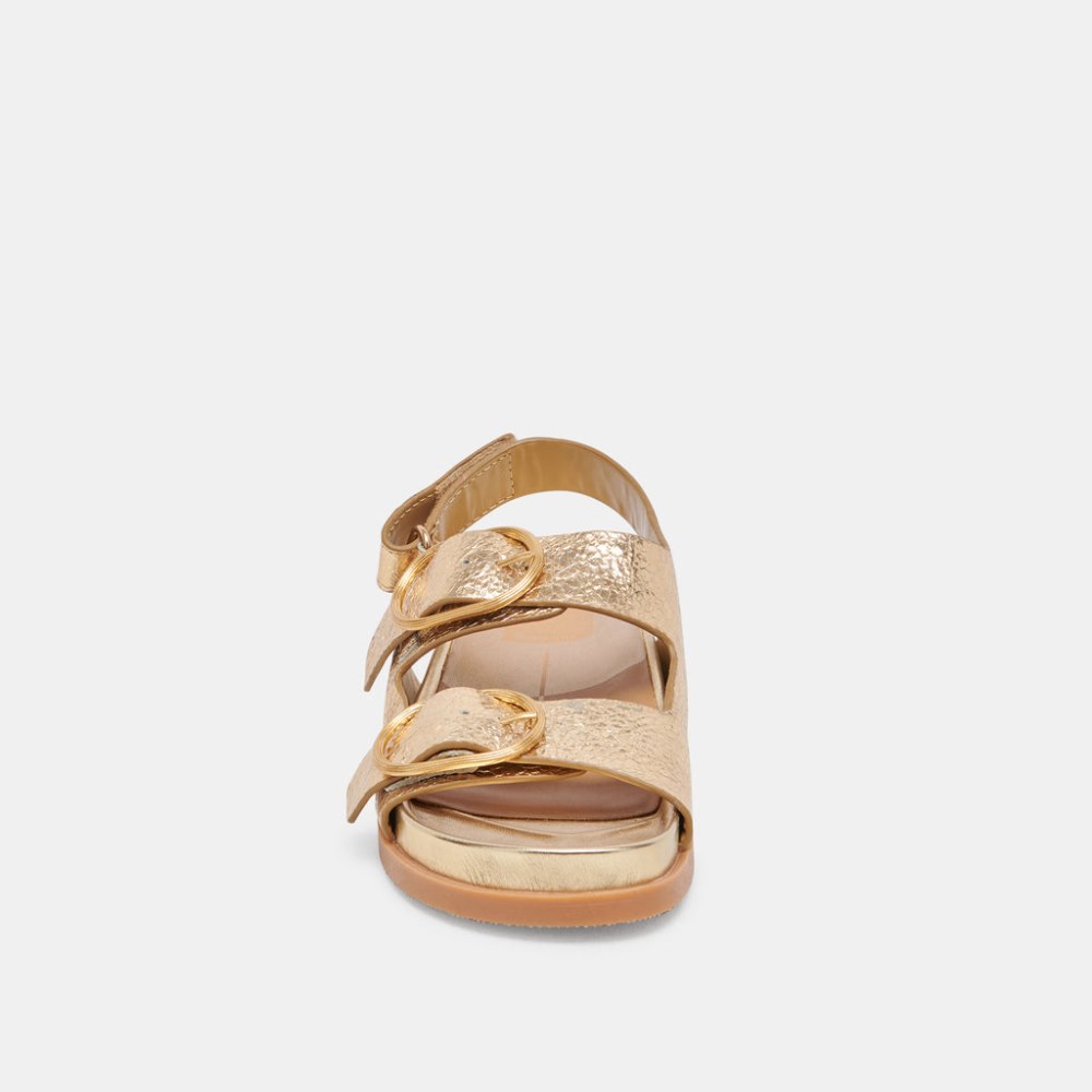 Dolce Vita Starla Sandals Gold Distressed Leather