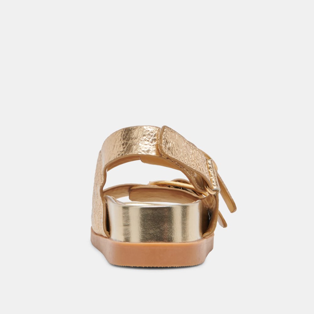 Dolce Vita Starla Sandals Gold Distressed Leather