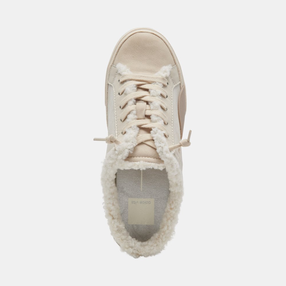Dolce Vita Zantel Sneakers Off White Crackled Leather