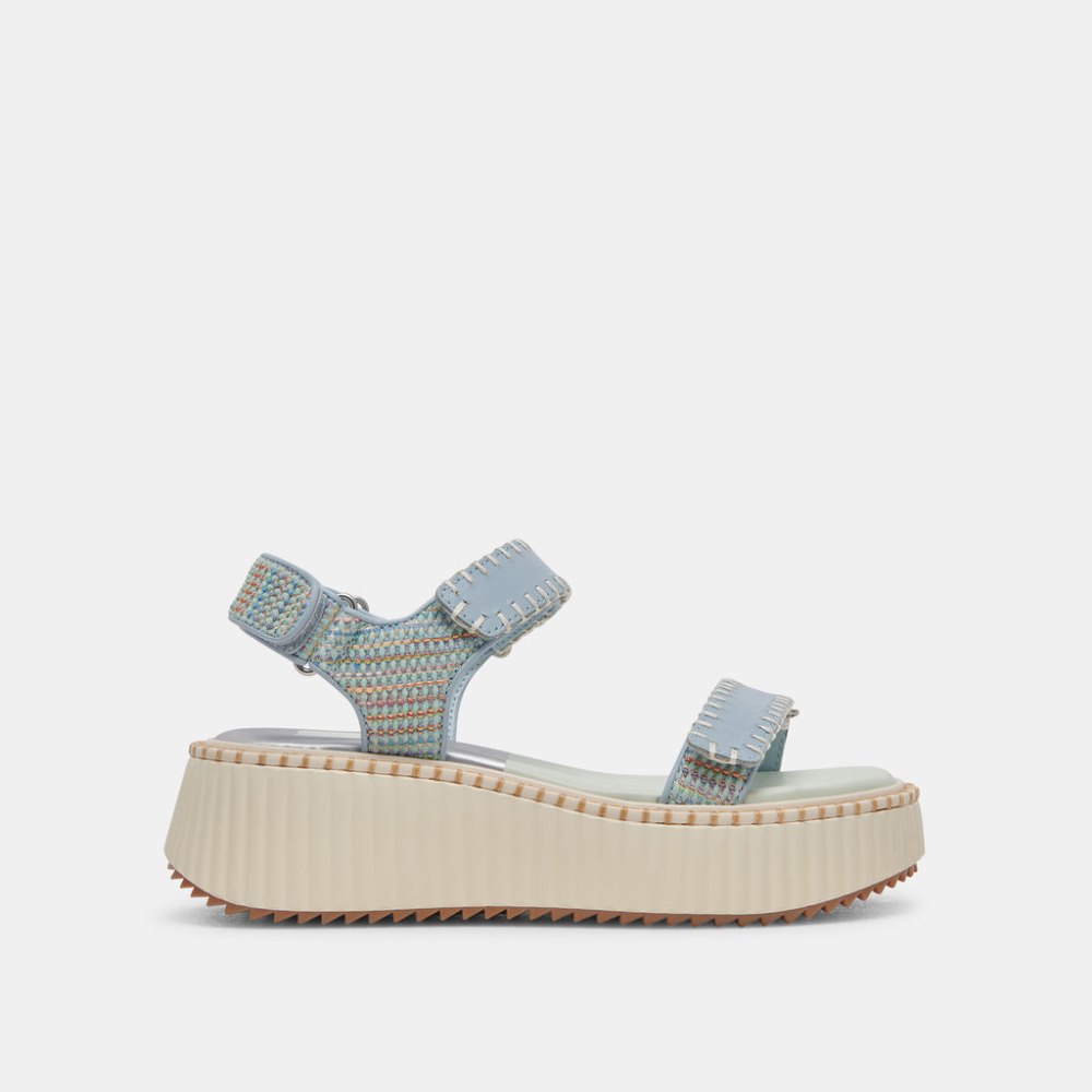 Dolce Vita Debra Sandals Light Blue Knit