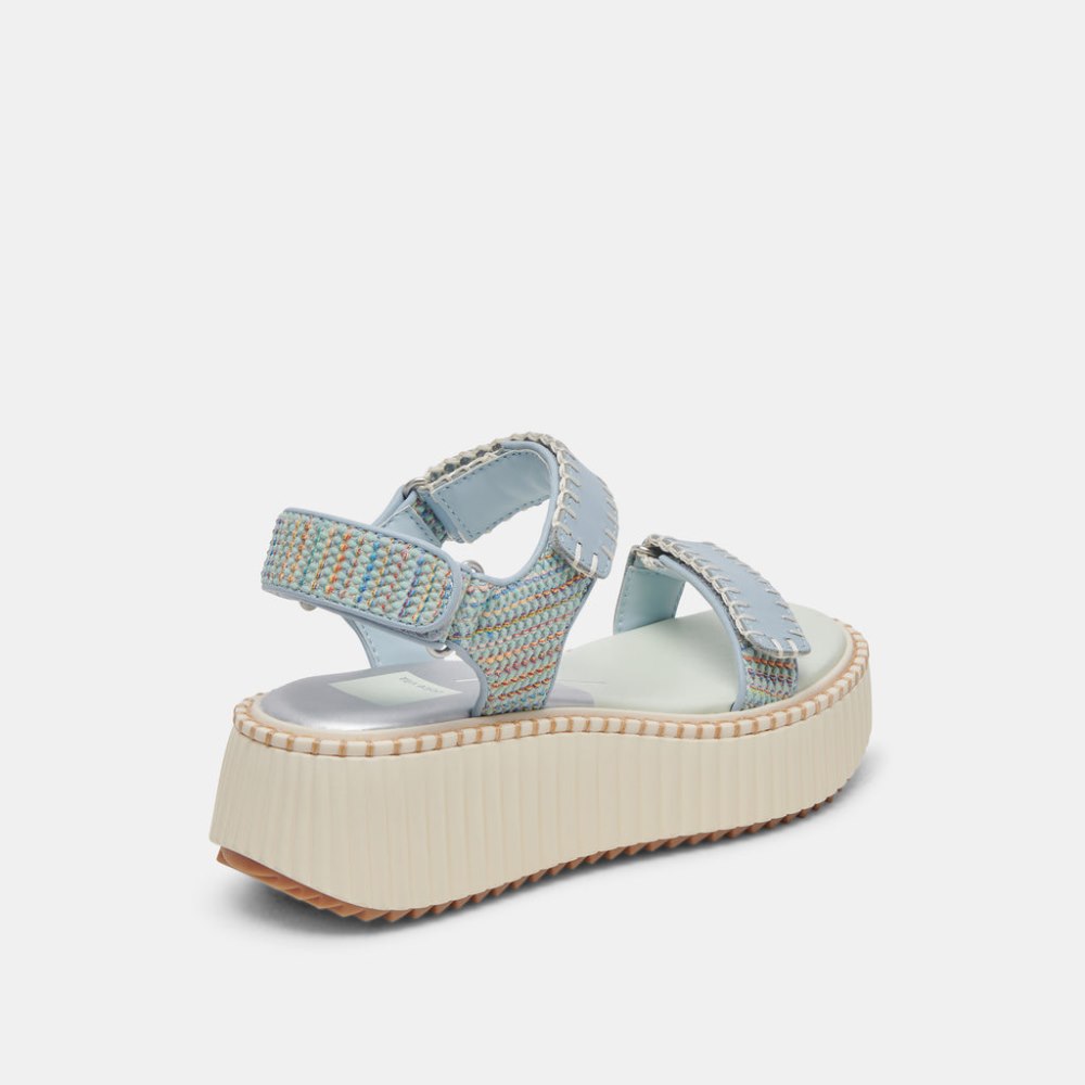 Dolce Vita Debra Sandals Light Blue Knit