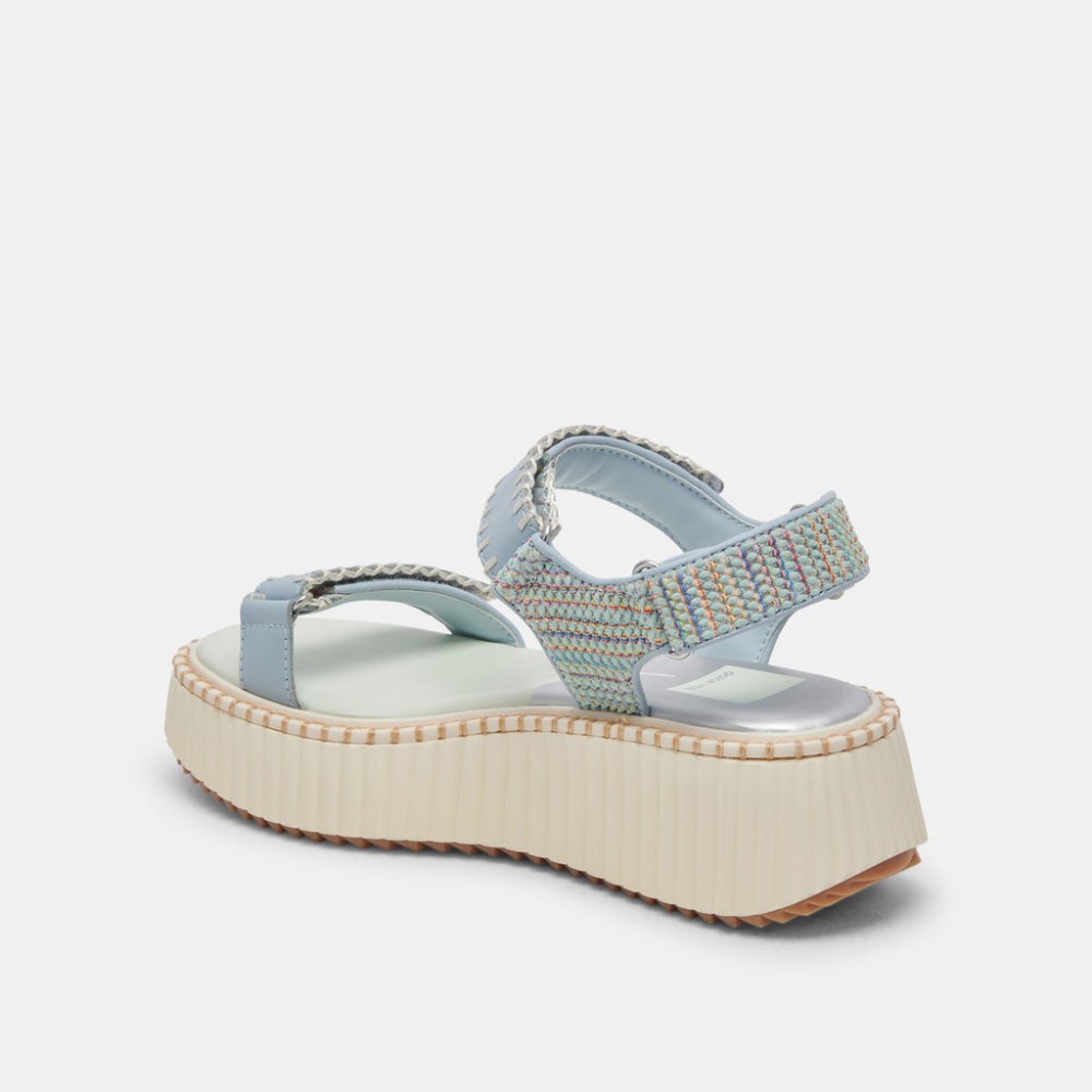 Dolce Vita Debra Sandals Light Blue Knit