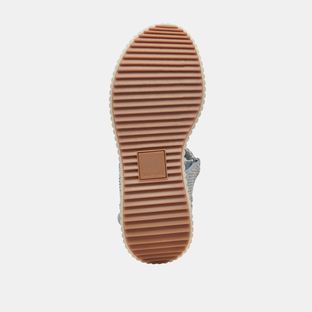 Dolce Vita Debra Sandals Light Blue Knit