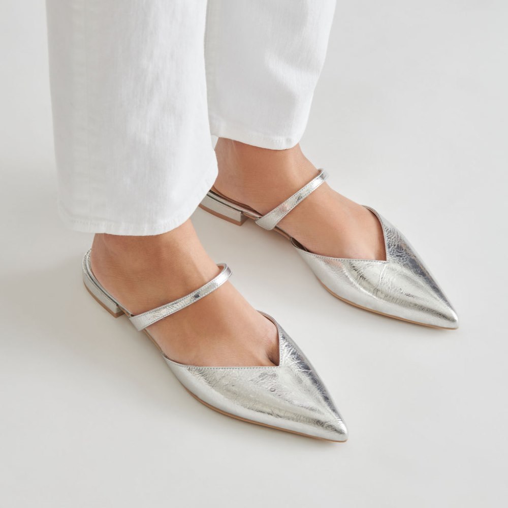 Dolce Vita Kanika Flats Silver Distressed Leather
