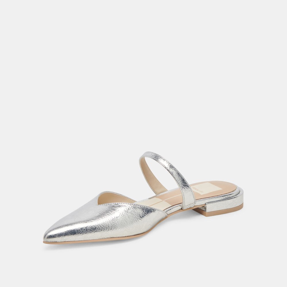Dolce Vita Kanika Flats Silver Distressed Leather