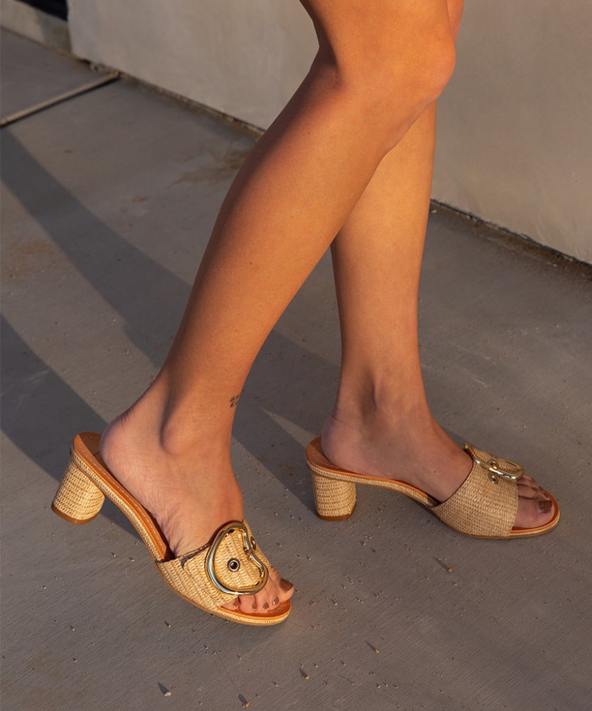 Dolce Vita Laika Heels Lt Natural Raffia
