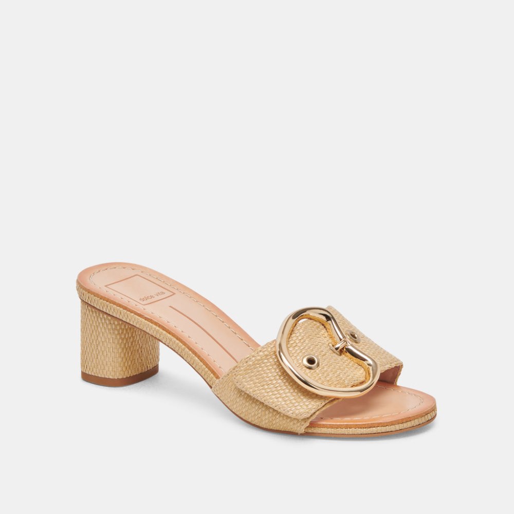 Dolce Vita Laika Heels Lt Natural Raffia