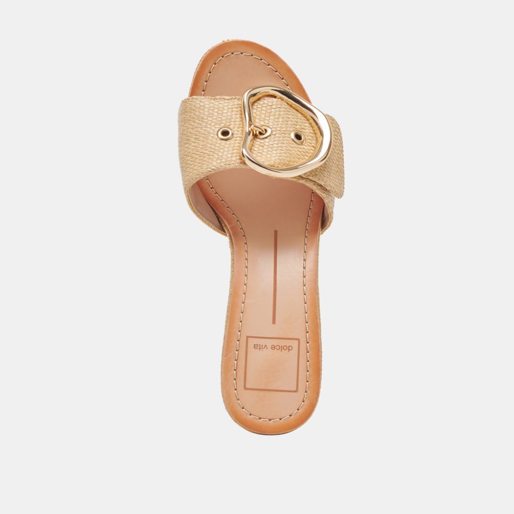 Dolce Vita Laika Heels Lt Natural Raffia