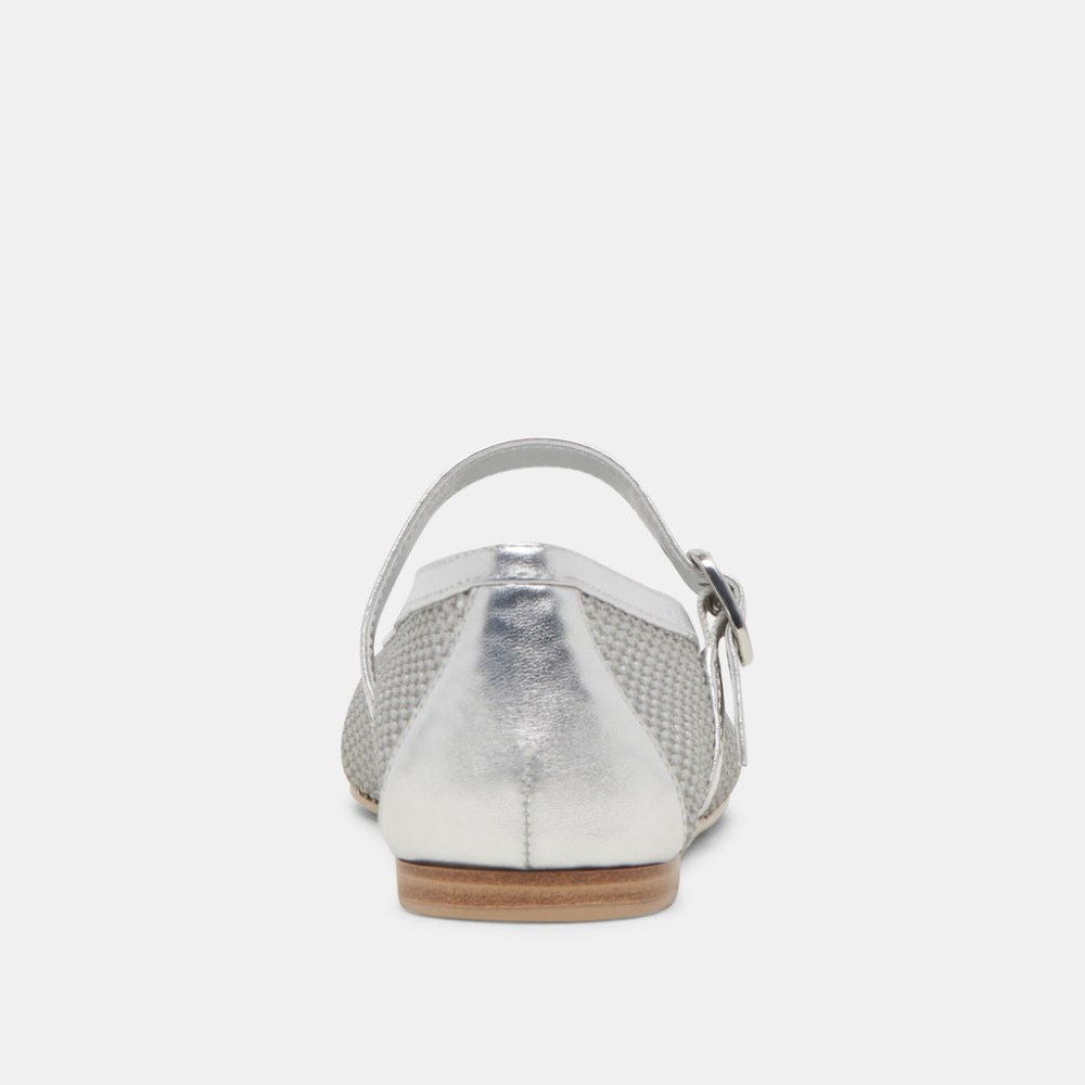Dolce Vita Rodni Mesh Ballet Flats Silver Woven Mesh
