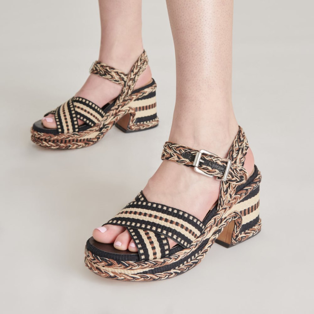 Dolce Vita Grayce Heels Black Multi Woven