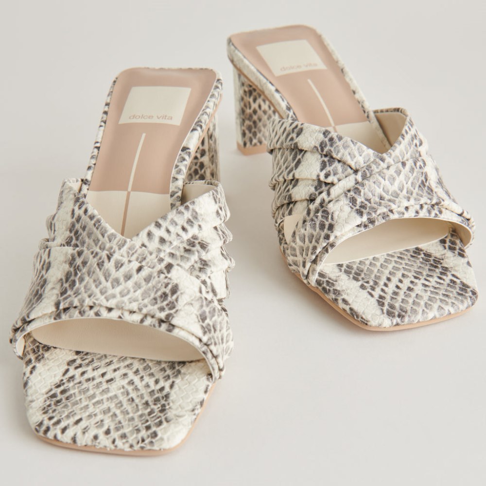 Dolce Vita Carlan Heels Grey White Embossed Snake