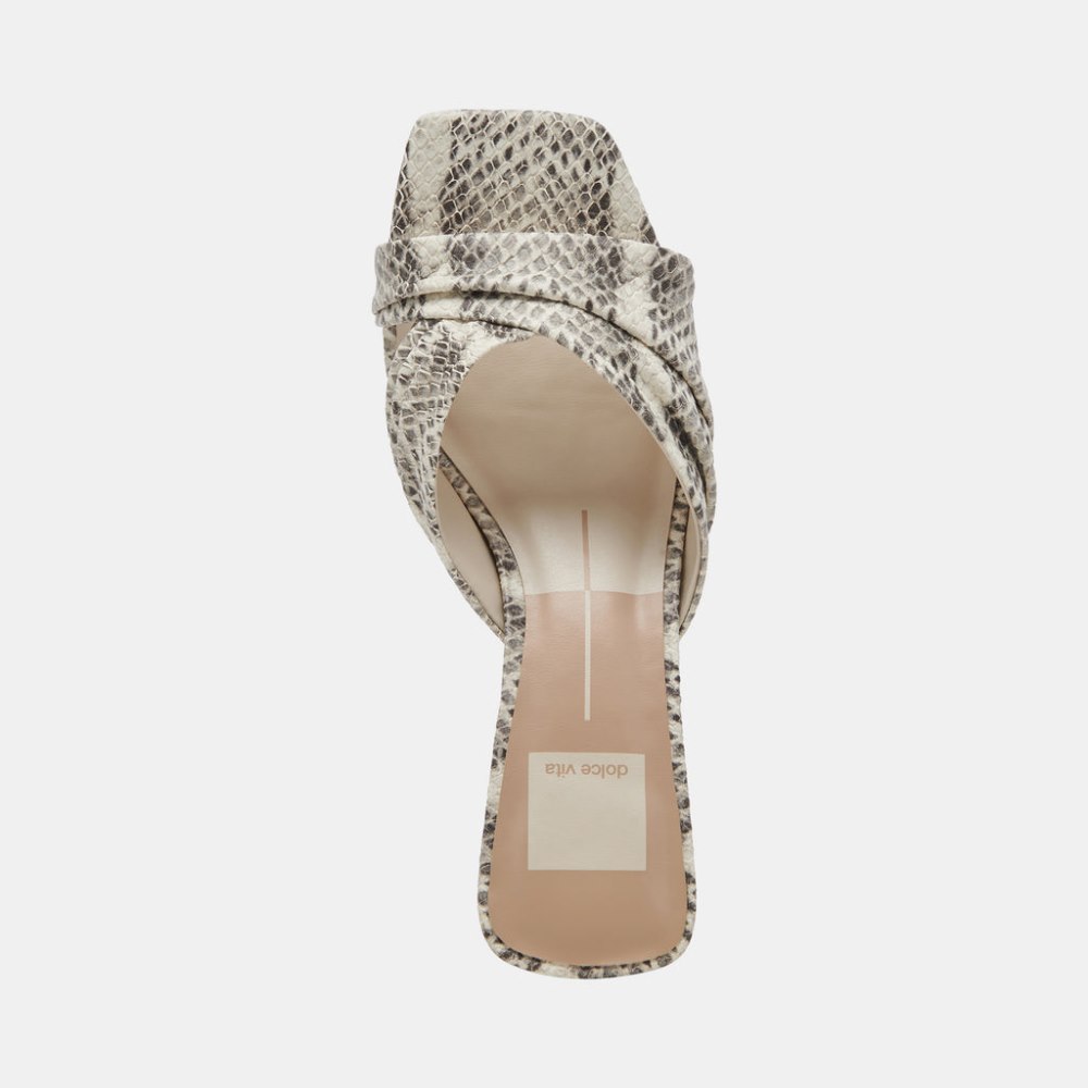 Dolce Vita Carlan Heels Grey White Embossed Snake