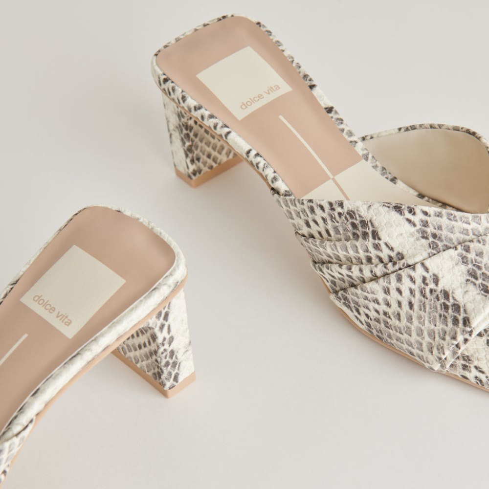 Dolce Vita Carlan Heels Grey White Embossed Snake