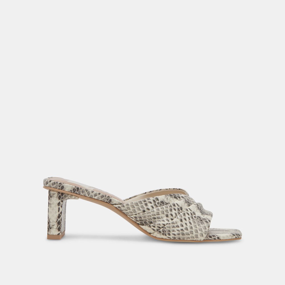 Dolce Vita Carlan Heels Grey White Embossed Snake