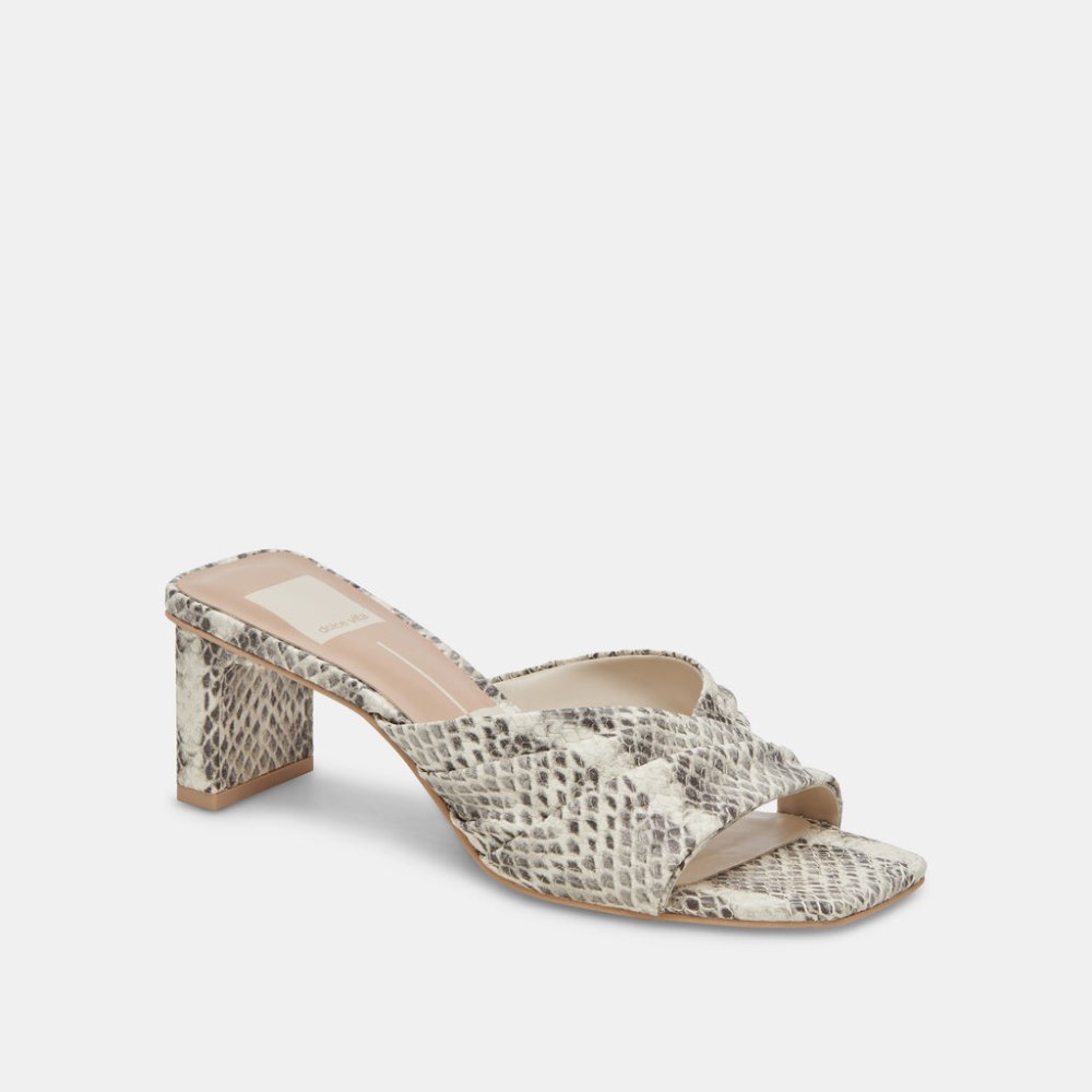 Dolce Vita Carlan Heels Grey White Embossed Snake