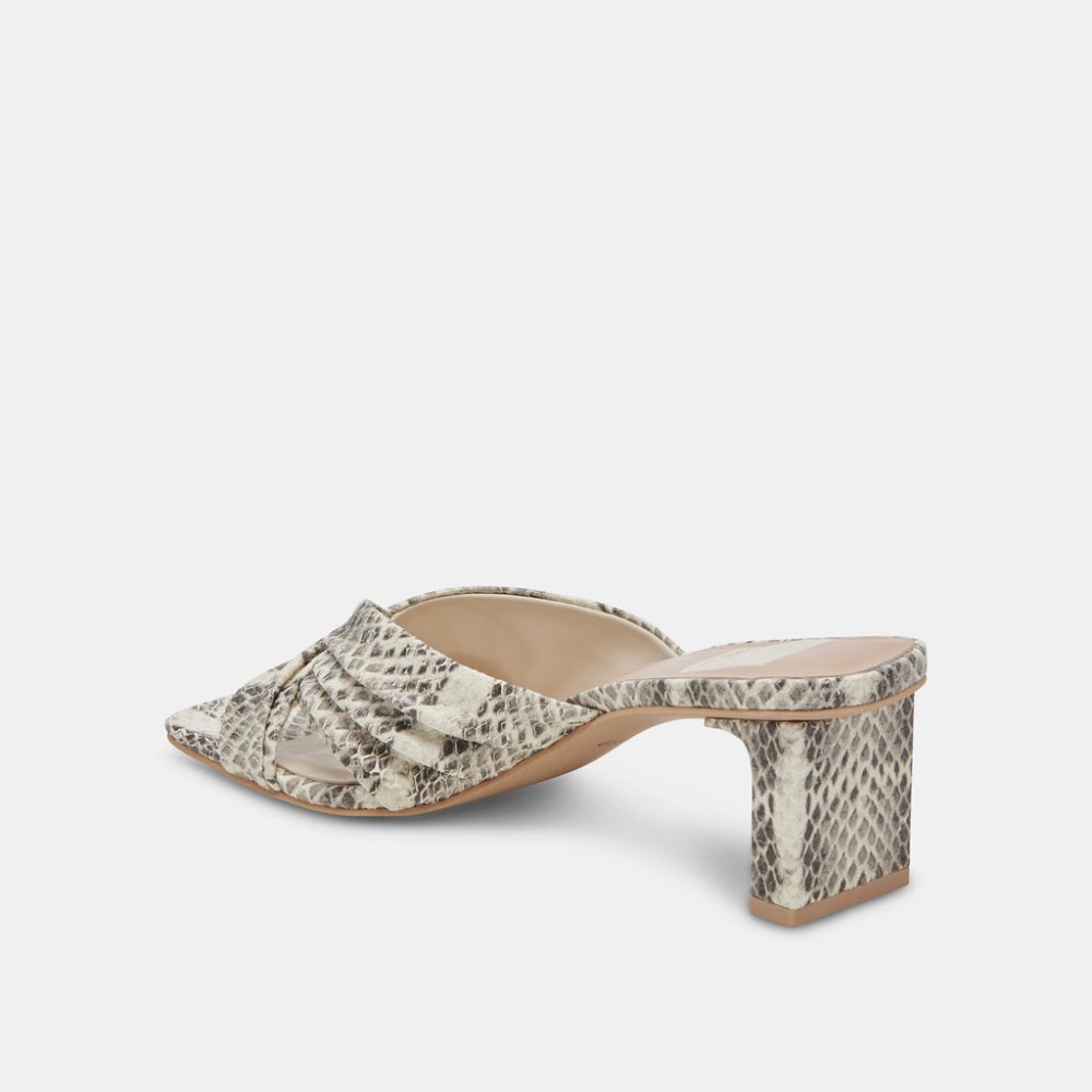 Dolce Vita Carlan Heels Grey White Embossed Snake