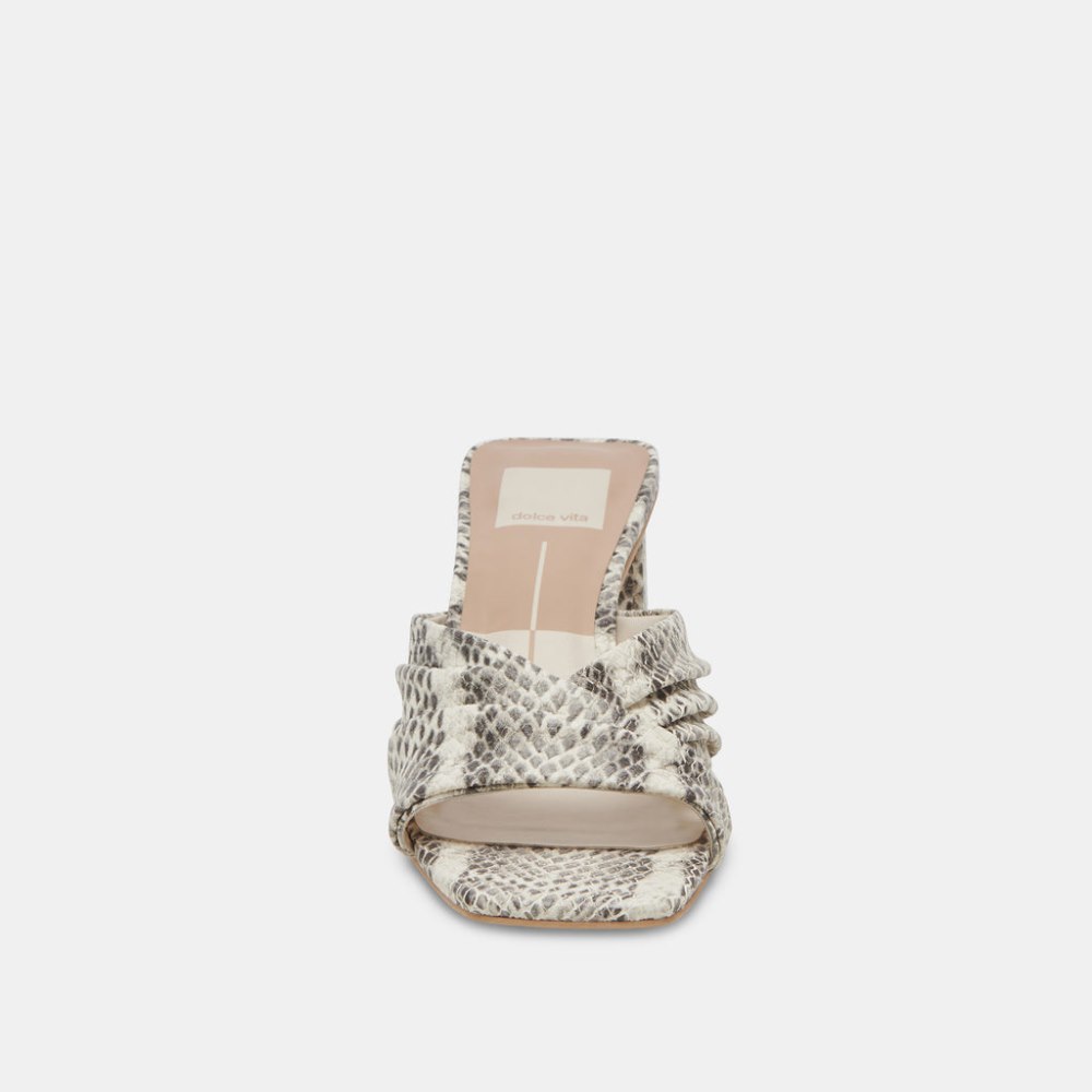 Dolce Vita Carlan Heels Grey White Embossed Snake