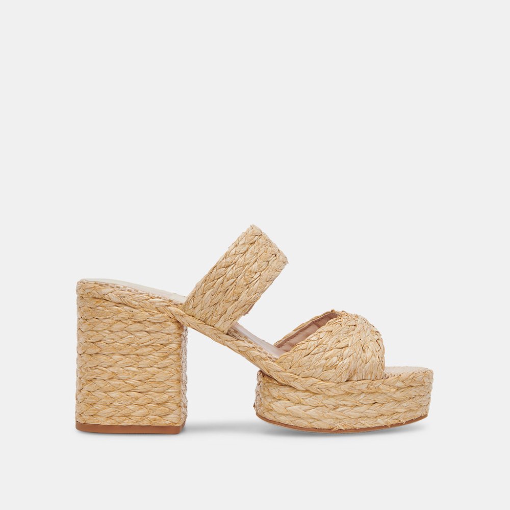 Dolce Vita Latoya Heels Lt Natural Raffia