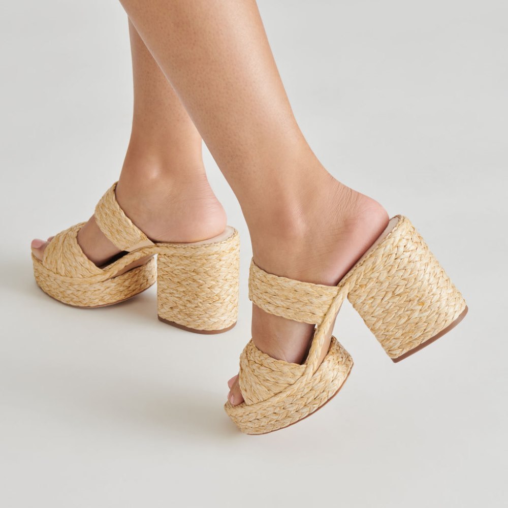 Dolce Vita Latoya Heels Lt Natural Raffia