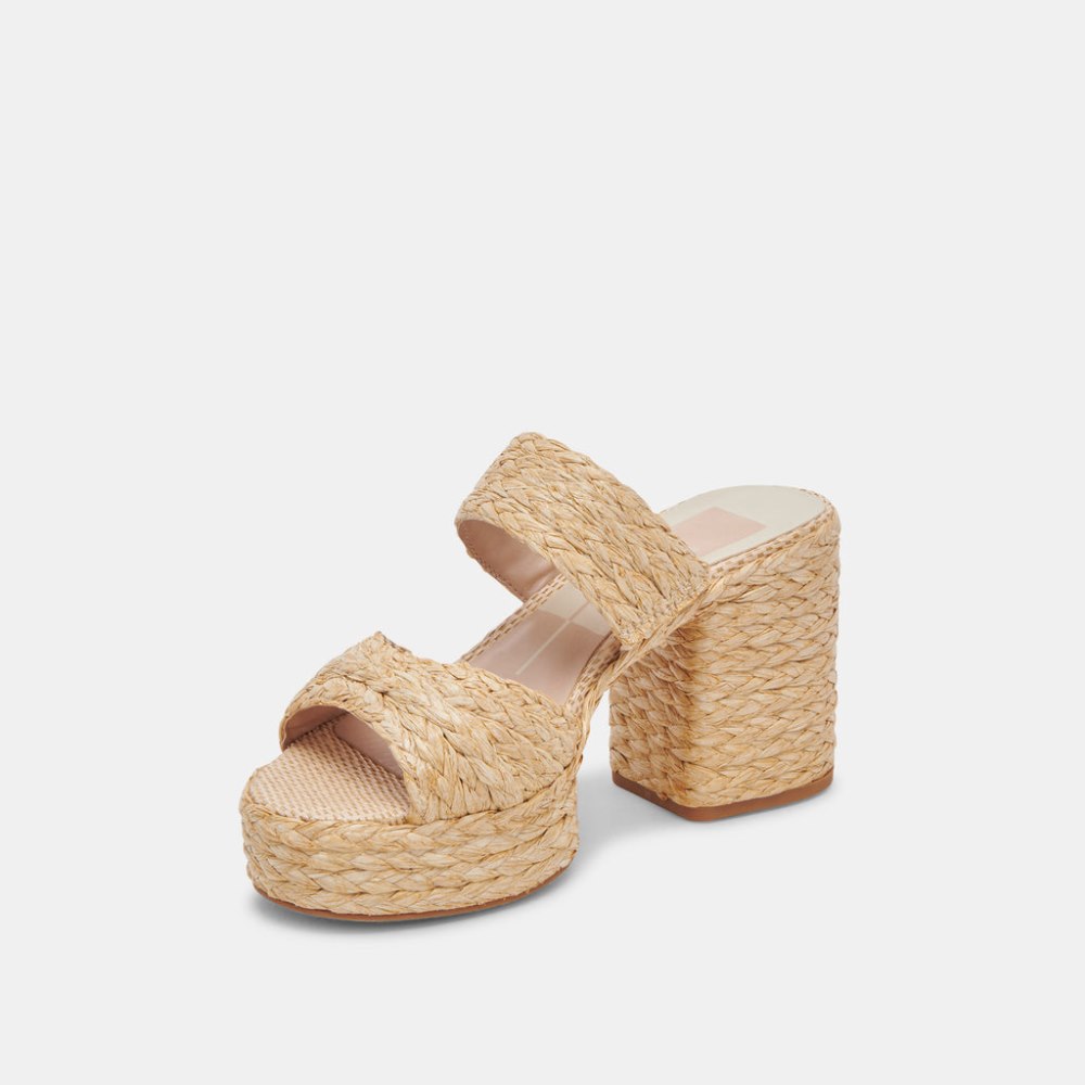 Dolce Vita Latoya Heels Lt Natural Raffia