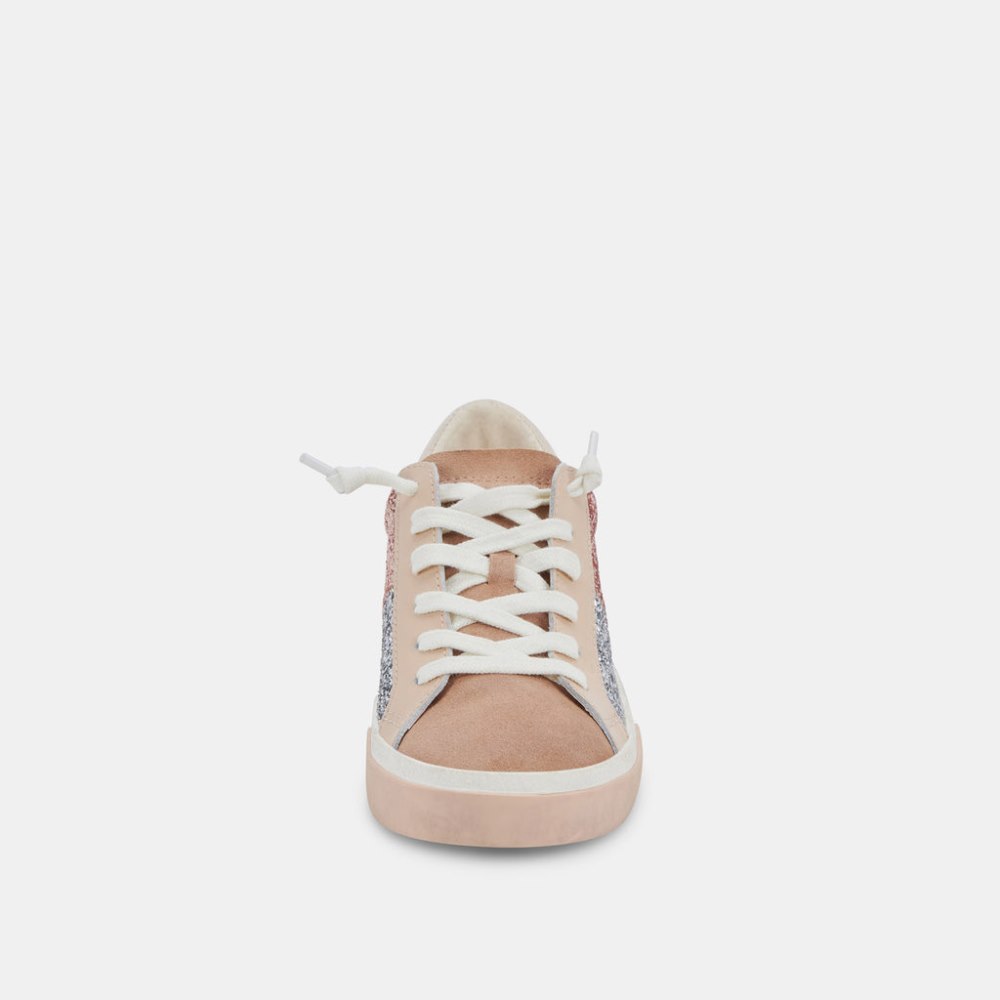 Dolce Vita Zina Patch Sneakers Rose Gold Multi Glitter