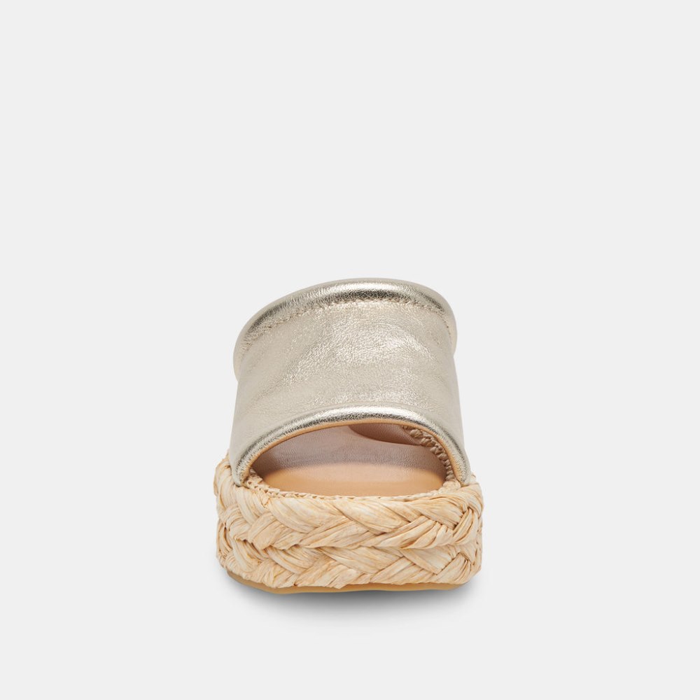 Dolce Vita Chavi Sandals Light Gold Metallic Leather