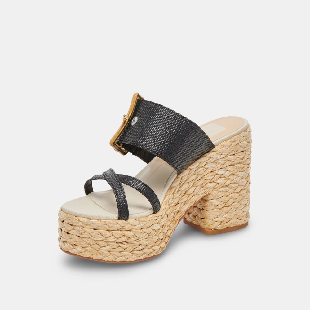 Dolce Vita Edwina Heels Onyx Raffia