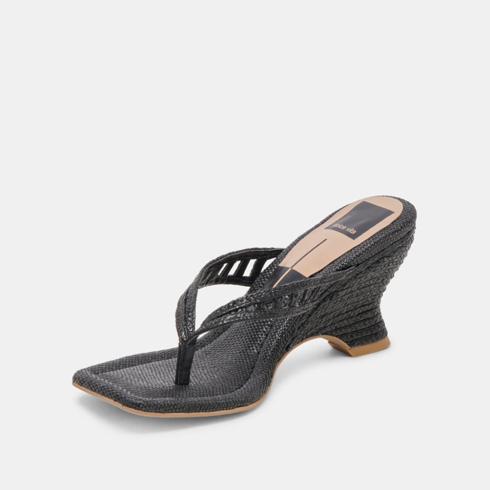 Dolce Vita Nullah Wedges Onyx Raffia