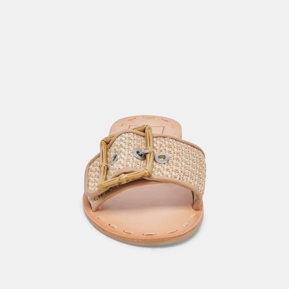 Dolce Vita Dasa Wide Sandals White Natural Raffia