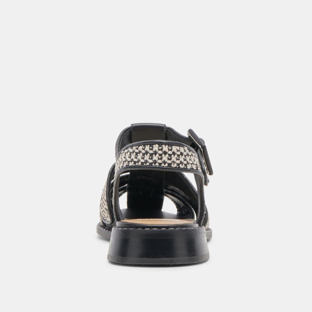 Dolce Vita Holis Sandals Black Multi Raffia