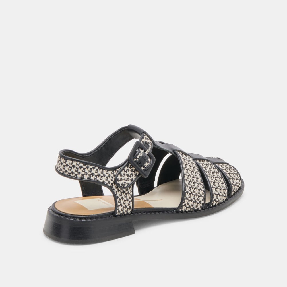 Dolce Vita Holis Sandals Black Multi Raffia
