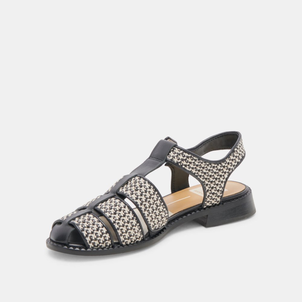 Dolce Vita Holis Sandals Black Multi Raffia