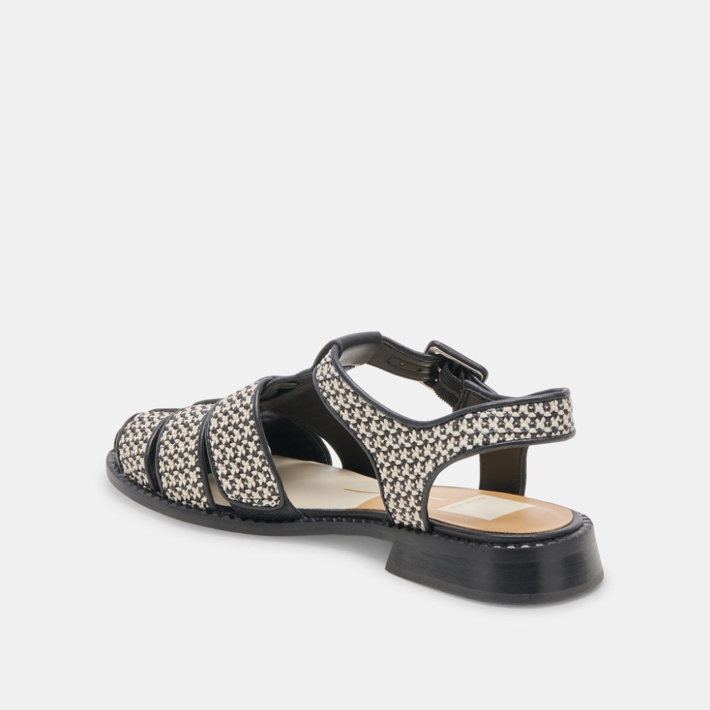 Dolce Vita Holis Sandals Black Multi Raffia