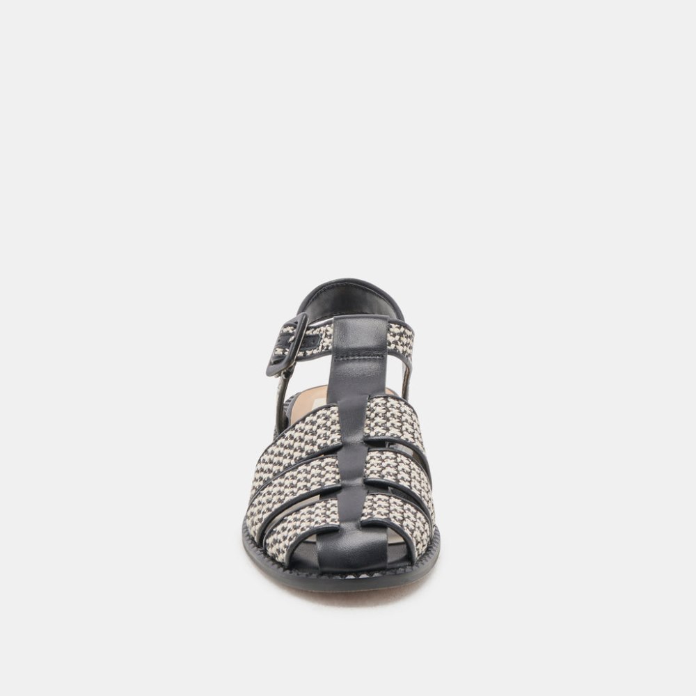 Dolce Vita Holis Sandals Black Multi Raffia