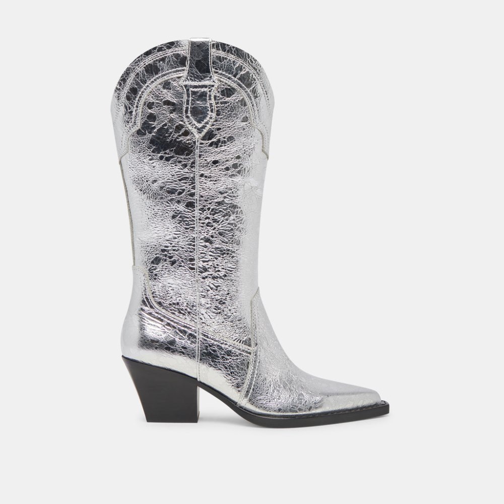 Dolce Vita Rasima Boots Silver Distressed Leather