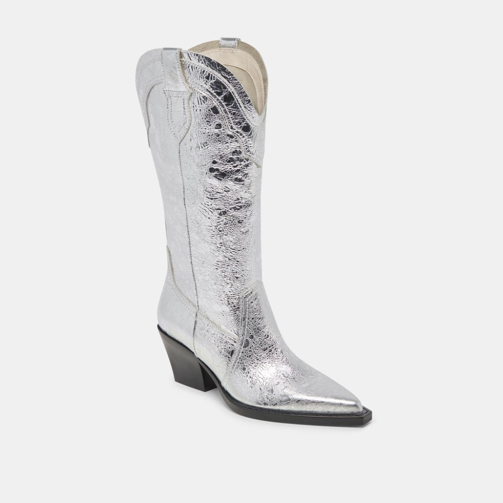 Dolce Vita Rasima Boots Silver Distressed Leather